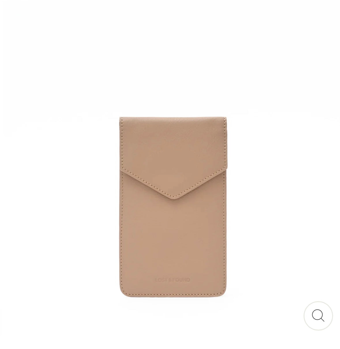 Sacoche téléphone avec poche zippée sable